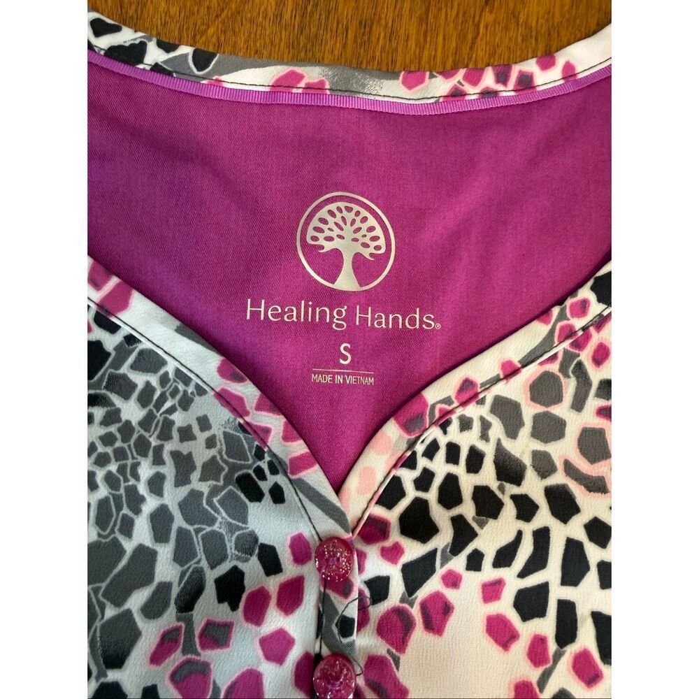 Lot of 4 Healing Hands Women's Short Sleeve Medical Scrub Tops Multicolor Small - Picture 4 of 16